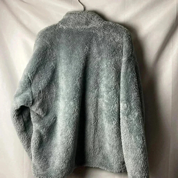 VICTORIA SECRET PINK WOMENS SIZE LARGE GRAY PLUSH ZIP FRONT TEDDY JACKET… - Picture 10 of 12